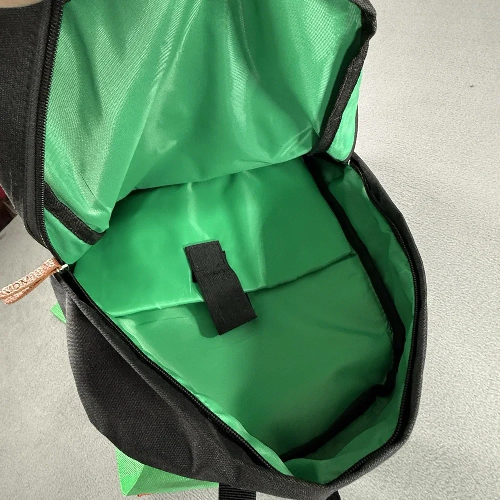 JDM Style BRIDE Racing Backpack with Green Harness Straps Black With Leather